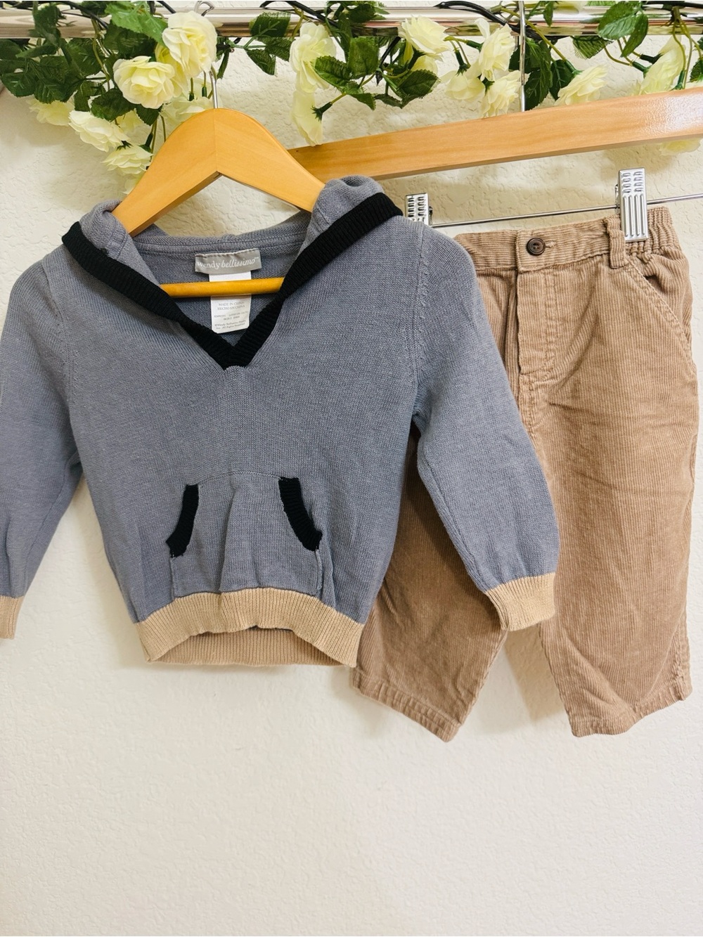 Wendy Bellissimo • 2 Piece Soft Knit Sweater + Corduroy Trousers Matching Set